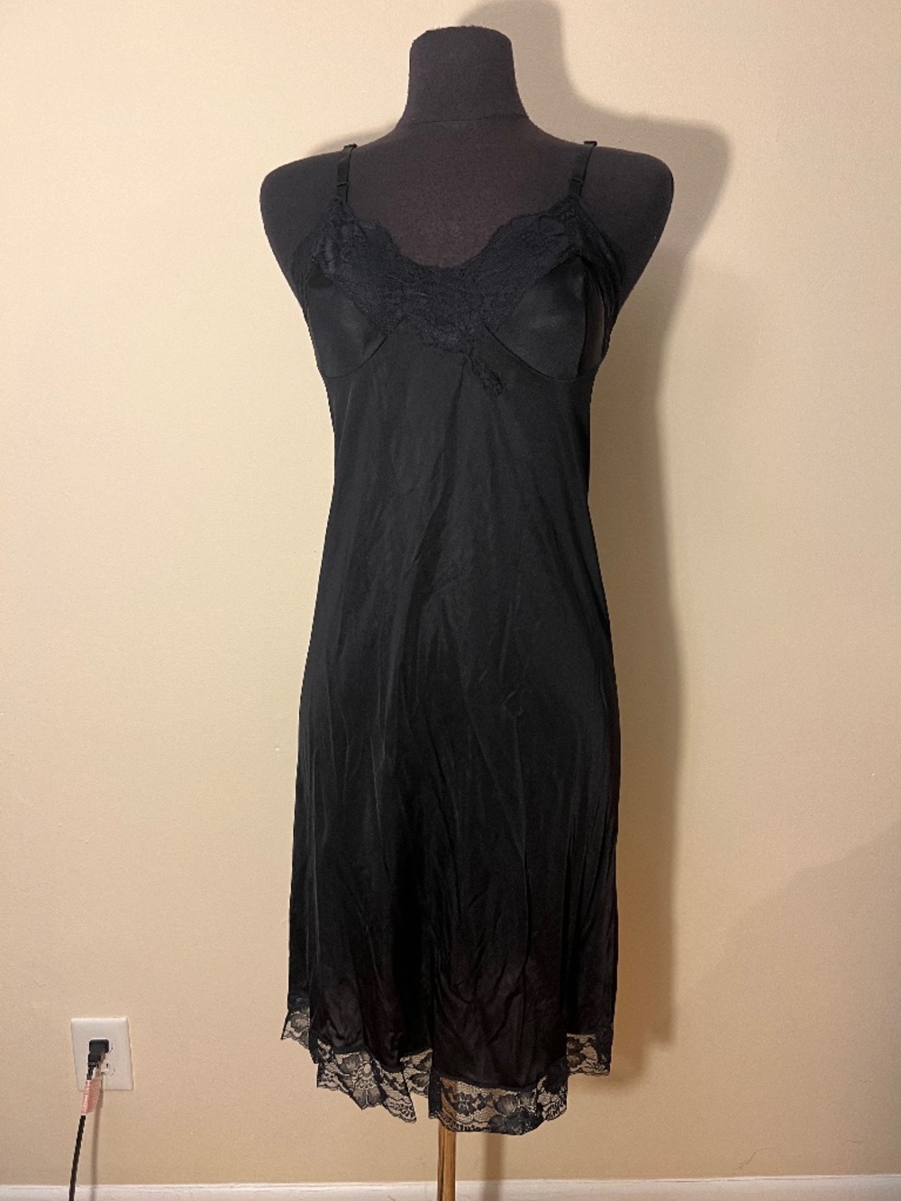 Kayser Black Slip Midi Dress 36T